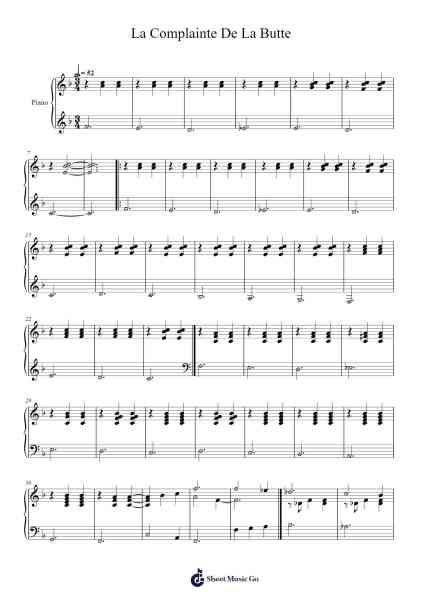 La Complainte De La Butte Sheet Music by Carnon Hilup-Arr.Cisraine