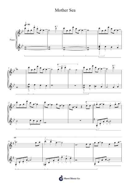 Mother Sea Sheet Music by Misc Cartoons-Arr.Everbloor Frankrl