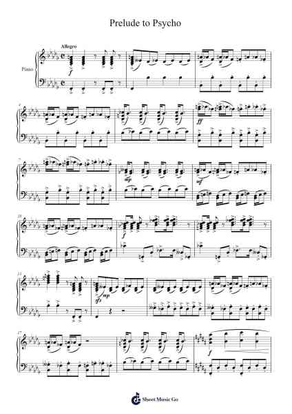 Prelude to Psycho Sheet Music by Bernard Hermann-Arr.Orence