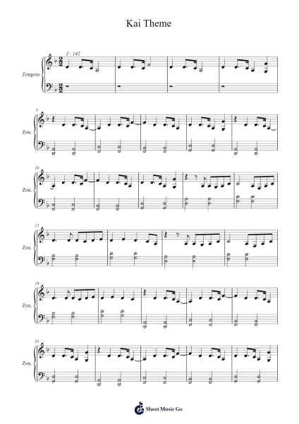 Kai Theme Sheet Music by Hans Zimmer-Arr.Faybaird