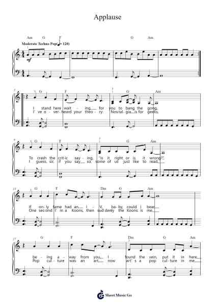 Applause Sheet Music by Lady Gaga-Arr.Canjill Myrruth