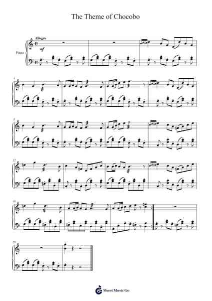 The Theme of Chocobo Sheet Music by Nobuo Uematsu-Arr.Frannence Harstowe