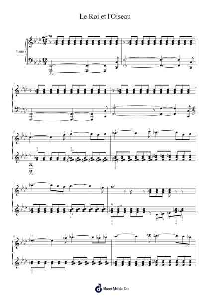 Le Roi et l'Oiseau Sheet Music by Joseph Kosma-Arr.Bobright