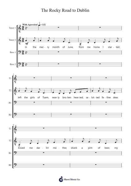 The Rocky Road to Dublin Notas de música por The Dubliners-Arr.Gekeith Fordkiel