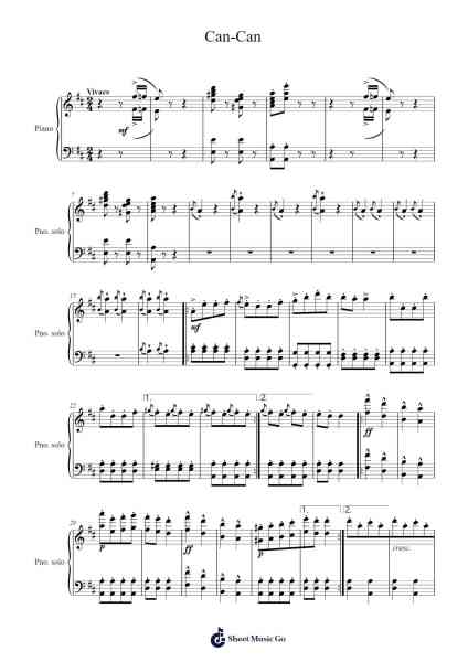 Orpheus in the Underworld: Act 2, "Infernal Galop (Can-Can)" Sheet Music by Flowerbian-Arr.Saxbraith
