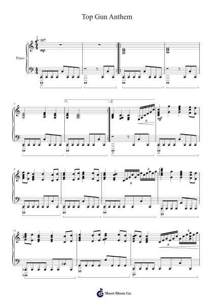 Top Gun Anthem Sheet Music by Harold Faltermeyer-Arr.Bulwatt Beergrant