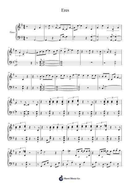 Eres Sheet Music by 周兴哲-Arr.Kelniell Bircer