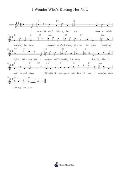 I Wonder Who's Kissing Her Now Sheet Music by Cryter Maxvy-Arr.Leaglan Piersmar