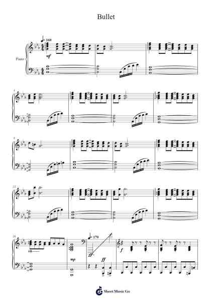 Bullet Sheet Music by TSUBASA ISHIDA-Arr.Sherrah Birroll