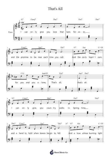 That's All Sheet Music by Bob Haymes-Arr.Harjo