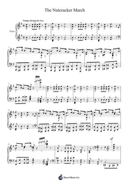 The Nutcracker, Op. 71: March Sheet Music by Pyotr Ilyich Tchaikovsky-Arr.Blantiane Hobrob