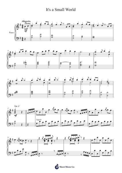 6 Variations on "It's a Small World" Sheet Music by Misc Soundtrack-Arr.Matlas