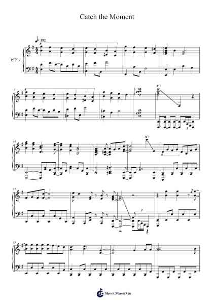 Catch the Moment Musica per pianoforte di Gillive Gisdine - Arr.Yorkkim