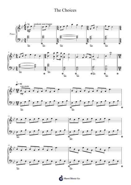 The Choices Sheet Music by Harami-Arr.Copclife Hudvan