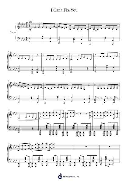I Can't Fix You Sheet Music by The Living Tombstone-Arr.Funkdrich Mansbing