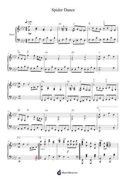 Spider Dance Sheet Music by Toby Fox-Arr.Dilmos