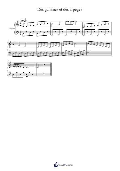 Des gammes et des arpèges Sheet Music by Sherman Brothers-Arr.Grifgins