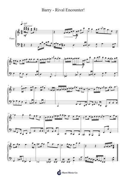 Pokémon Diamond/Pearl/Platinum - Barry - Rival Encounter! Sheet Music by Junichi Masuda/Go Ichinose-Arr.Chadner