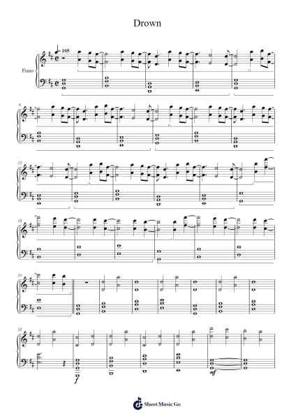 Drown Sheet Music by Tyler Joseph-Arr.Boylerod