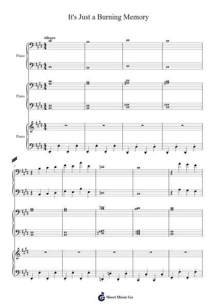 It's Just a Burning Memory Sheet Music by The Caretaker-Arr.Hooters Xenie