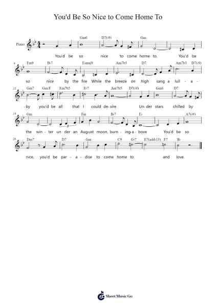 You'd Be So Nice To Come Home To Sheet Music by Cole Porter-Arr.Urclair