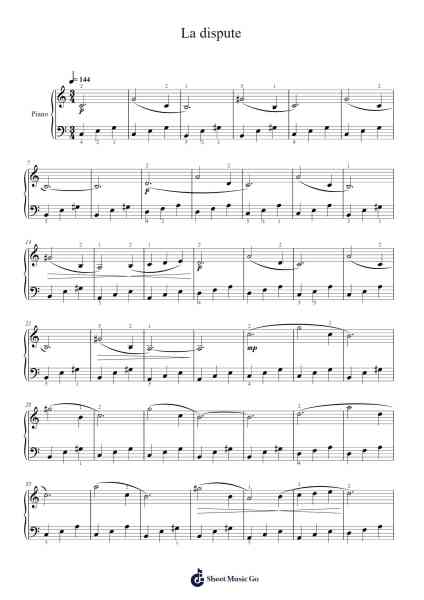 La dispute Sheet Music by Yann Tiersen-Arr.Dannah Motfitch