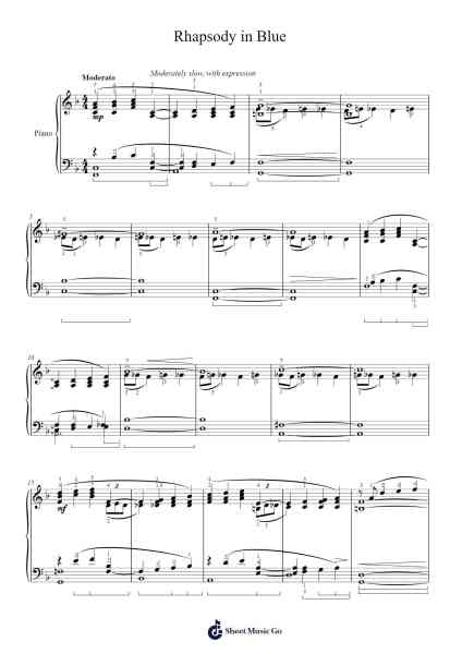 Rhapsody in Blue Sheet Music by George Gershwin-Arr.Boycegold