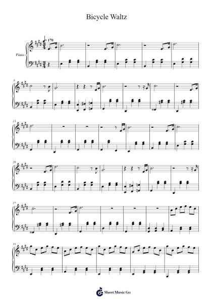 Bicycle Waltz 乐谱由 undefined - 编曲 Greenblack Xawilde