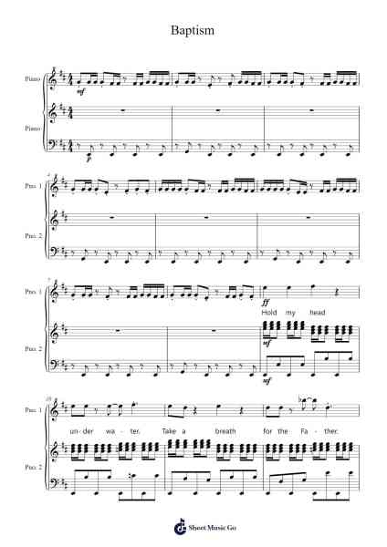 Baptism Sheet Music by Crystal Castles-Arr.Cofsar