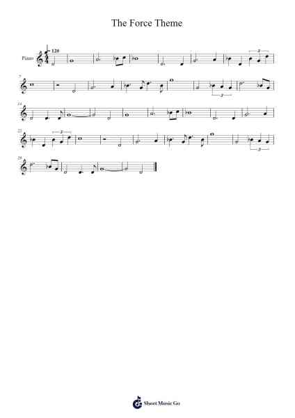 The Force Theme Sheet Music by John Williams-Arr.Wildmy