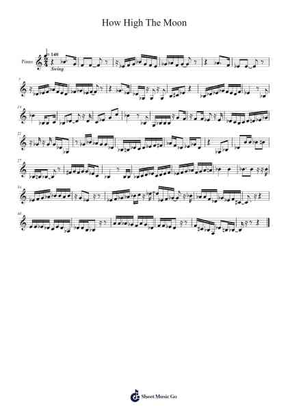 How High The Moon Sheet Music by Ella Fitzgerald-Arr.Kriso Dolclaire