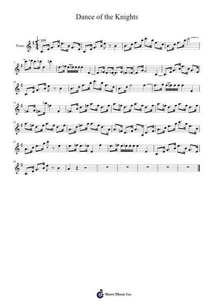 Romeo and Juliet, Op. 64, No. 13, Dance of the Knights Sheet Music by Sergei Prokofiev-Arr.Turdrea