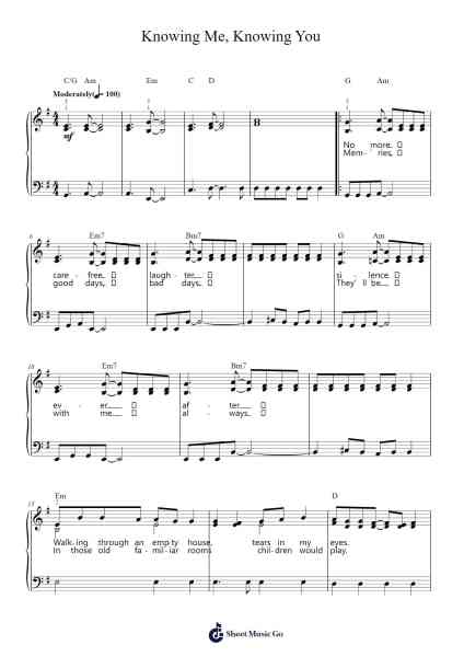 Knowing Me, Knowing You Sheet Music by ABBA-Arr.Sanhan Eipscius