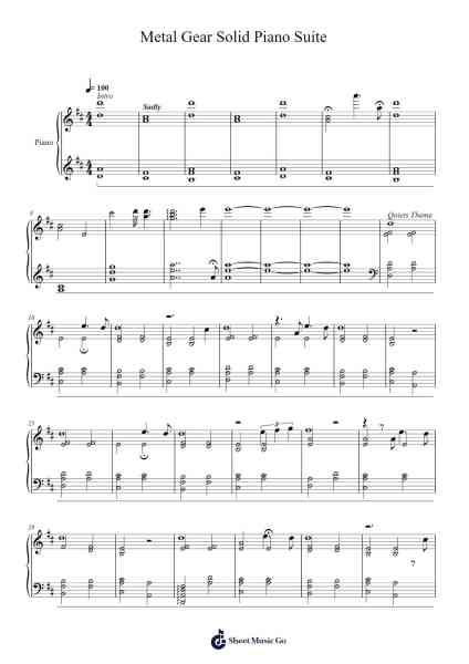 Metal Gear Solid Piano Suite Sheet Music by undefined-Arr.Dukegan Leighfaithe