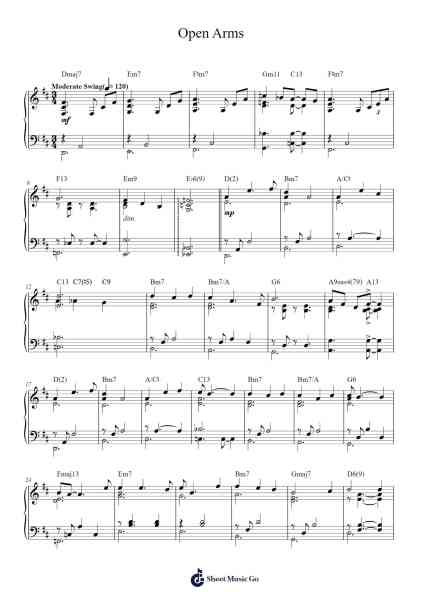 Open Arms Sheet Music by Journey-Arr.Dunnnic