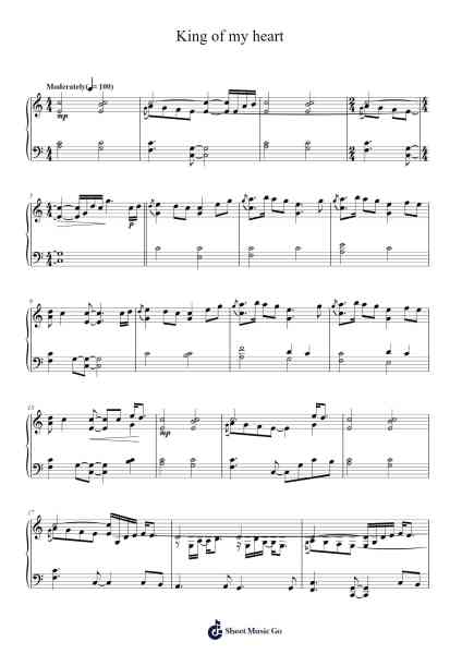 King of my heart Sheet Music by Bethel Music-Arr.Dickbryce Biien
