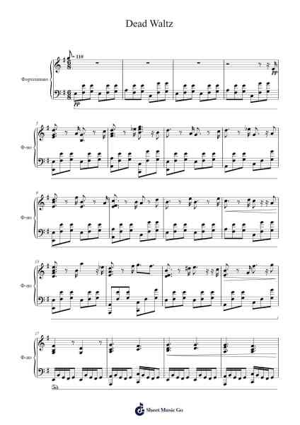 Dead Waltz Sheet Music by Rory-Arr.Brownegill Orbel