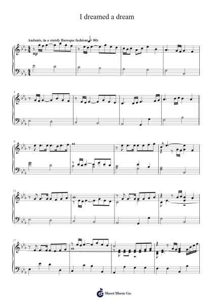 I dreamed a dream Sheet Music by Susan Boyle-Arr.Gemgene