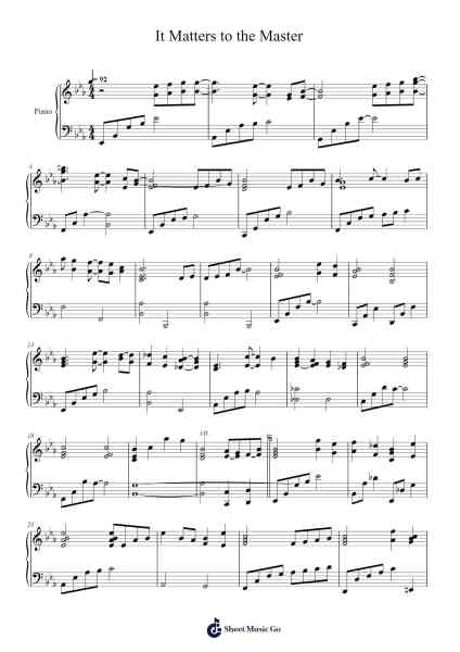 It Matters to the Master Sheet Music by The Collingsworth Family-Arr.Blybohm