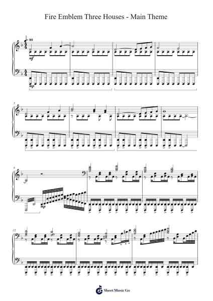 Fire Emblem Three Houses - Main Theme Sheet Music by undefined-Arr.Francespkins Vicpham
