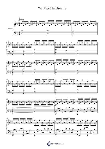 We Meet In Dreams Sheet Music by Gothic Storm-Arr.Payyule