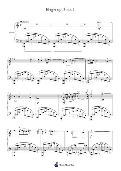 Elegie in E-flat Minor, Op. 3 No. 1 Sheet Music by Sergei Rachmaninoff-Arr.Scottcy Bachfinn