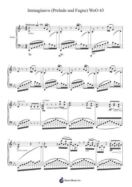 Immaginavo (Prelude and Fugue) WoO 43 Sheet Music by Seon-Yong Hwang-Arr.Galsnick Theothew