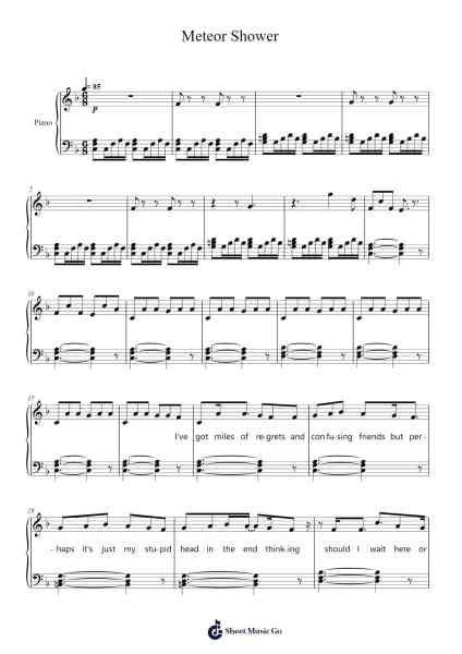 Meteor Shower Sheet Music by cavetown-Arr.Oisenwoolf