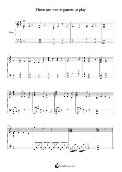 There are worse games to play Sheet Music by James Newton Howard-Arr.Hason