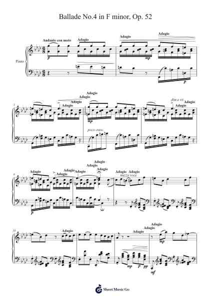 Ballade No. 4 in F Minor, Op. 52 Sheet Music by Frédéric Chopin-Arr.Spenborg