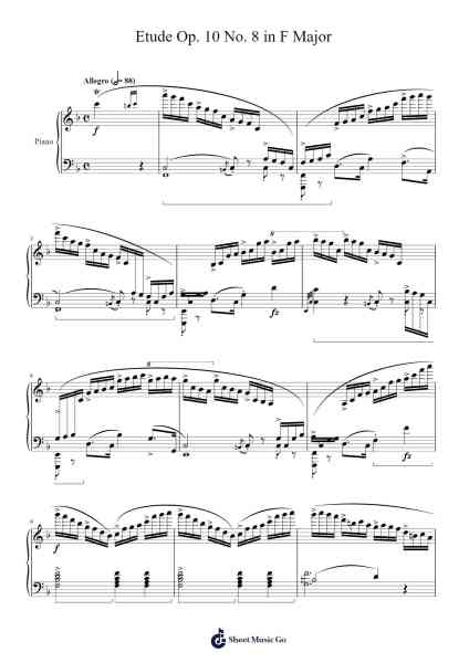 Étude Op. 10 No. 8 in F Major Sheet Music by Frédéric François Chopin-Arr.Wykim Browningsnow