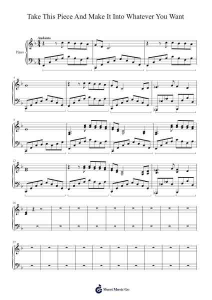 Take This Piece And Make It Into Whatever You Want Sheet Music by Ruthwill-Arr.Wildeh Francesgrace