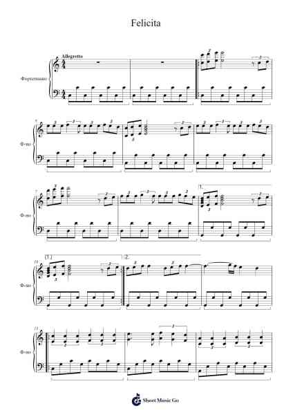 Felicita Sheet Music by Dario Farina/Gino De Stefani-Arr.Mickmin