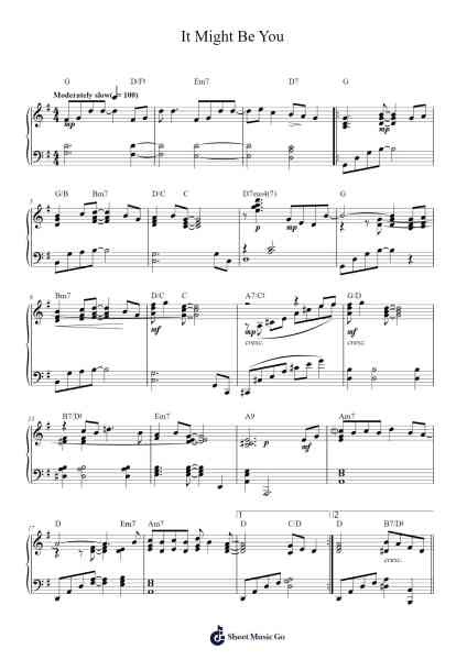 It Might Be You Sheet Music by Dave Grusin-Arr.Bloorgrace Springa